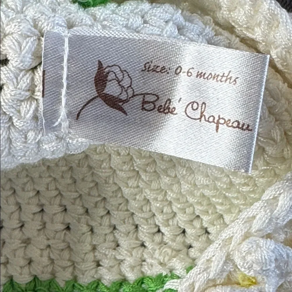 Bebe Chapeau Dixie Pearl Infant Beanie Hat 100% Cotton 0-6 months NEW